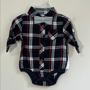 Old Navy Baby Boy Button Down Plaid Shirt Size 0-3 months